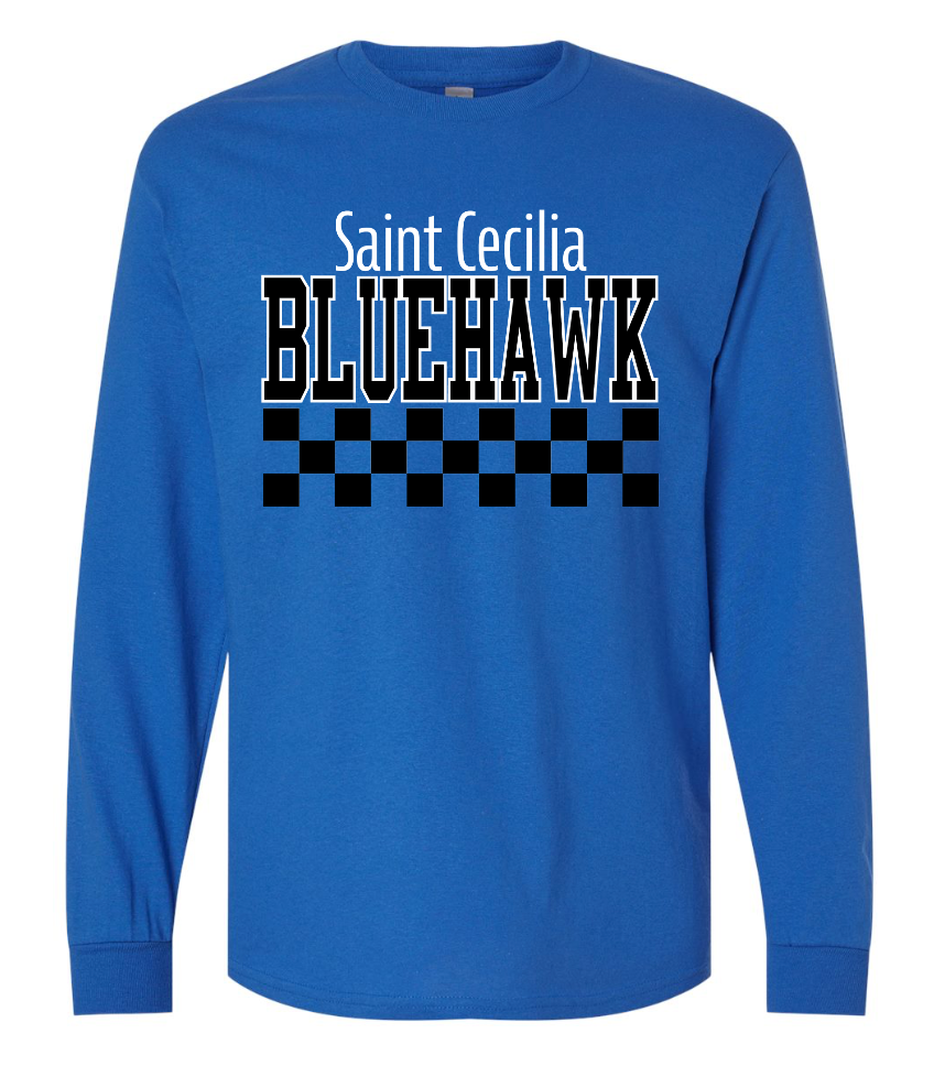Checkered Bluehawk Design
